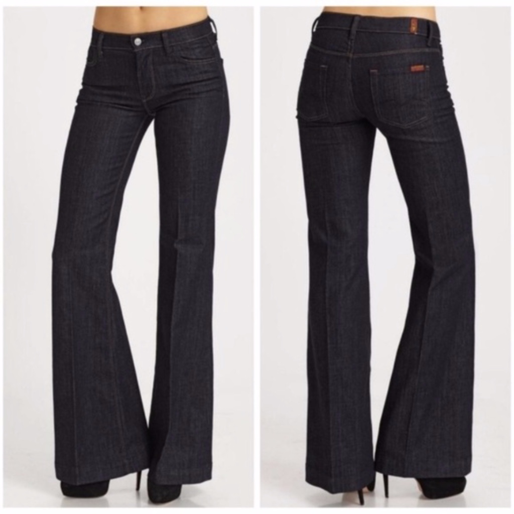 7 For All Mankind Low Rise Bell Bottom Jeans